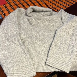 New York & Company Gray Cowl & Turtlenecks Sweater